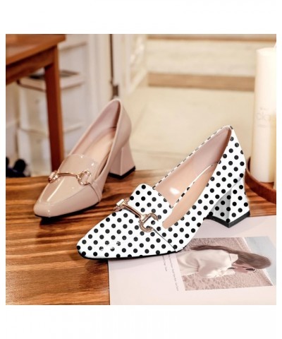 Low Heels for Women Block Chunky Heels Slip On Toe Pumps Loafers 2.5" Closed Toe Slanted Heels Shoes Patent Polka Dot $31.34 ...