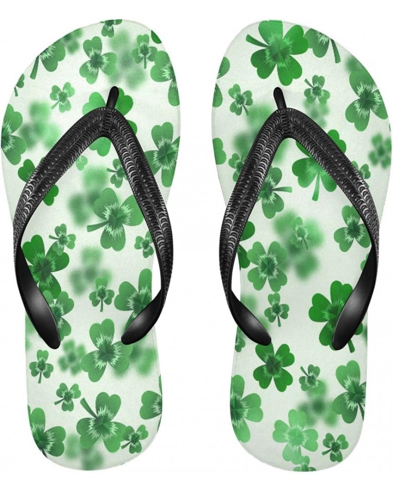 Saint Patrick Day Clover Leaves Womens Flip Flops Irish Shamrock Green Spring Summer Beach Sandals Casual Thong Slippers Comf...