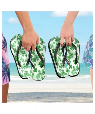 Saint Patrick Day Clover Leaves Womens Flip Flops Irish Shamrock Green Spring Summer Beach Sandals Casual Thong Slippers Comf...