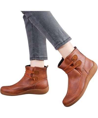 Cute Boots for Women Fall Color Fashion Short Flat Women's Retro Zipper Shoes Breathable Boots Women's Boots Booties Women Bo...