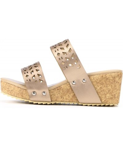 Wedge Flip Flop Slippers Women Bohemian Sandals Women'S Sandals Flip Flops Flats For Women Sandals Comfortable Dressy Gold 6 ...