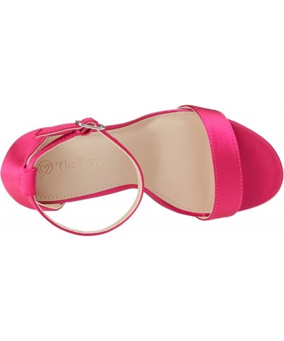 women's Rebecca Strappy High Block-heel Sandal Heeled Pink Satin $35.70 Sandals