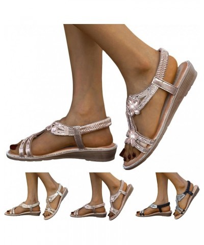 Platform Sandals for Women Platform Espadrille Sandal Block Chunky Open Toe Strappy Lace Up Comfortable Slide Shoes 114-zoxro...