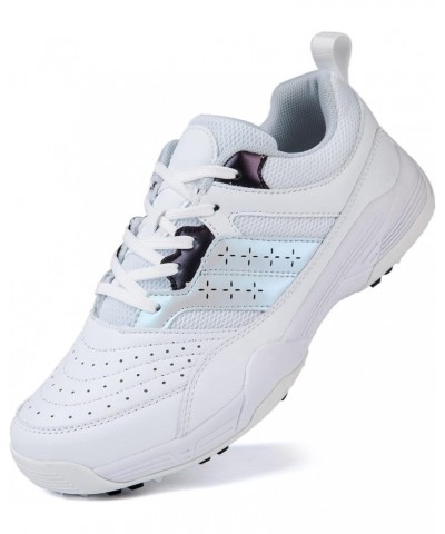 Women Golf Shoes Breathable Golf Shoes Women Spikeless Golf Training Sport Sneakers 02white $26.61 Athletic Shoes