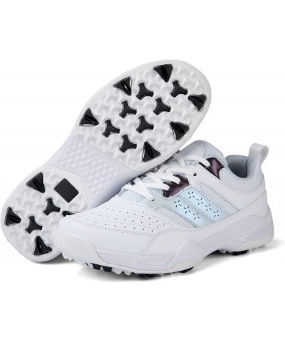 Women Golf Shoes Breathable Golf Shoes Women Spikeless Golf Training Sport Sneakers 02white $26.61 Athletic Shoes