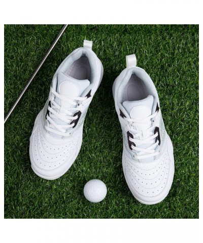 Women Golf Shoes Breathable Golf Shoes Women Spikeless Golf Training Sport Sneakers 02white $26.61 Athletic Shoes