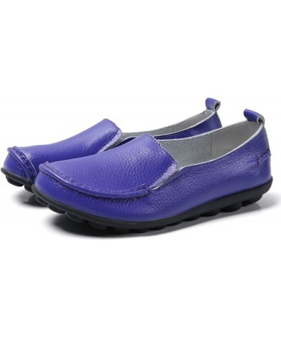 Women Casual Shoes Leather Brown Flat Shoe Non Slip Women's Comfort Walking Boat Shoe Wide Fit Platform Purple $14.92 Loafers...