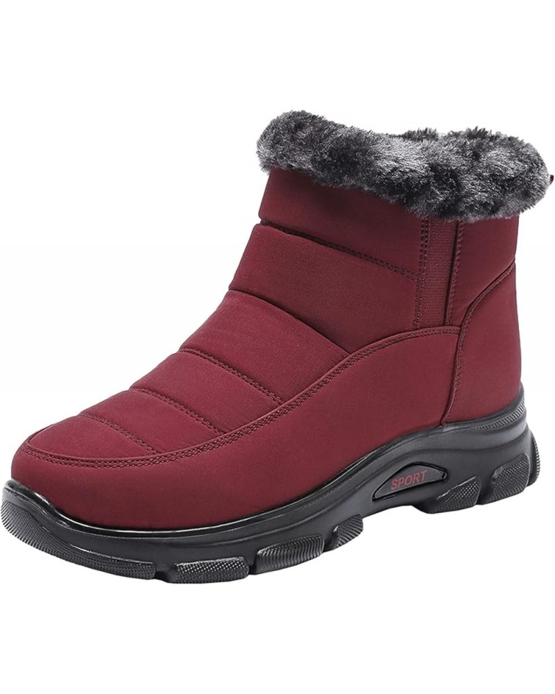 Snow Boots Womens Winter Ankle Boots Couples Mens Womens Boots Slip On Winter Flat Splashing Plus Velvet Warm Short Snow Snow...