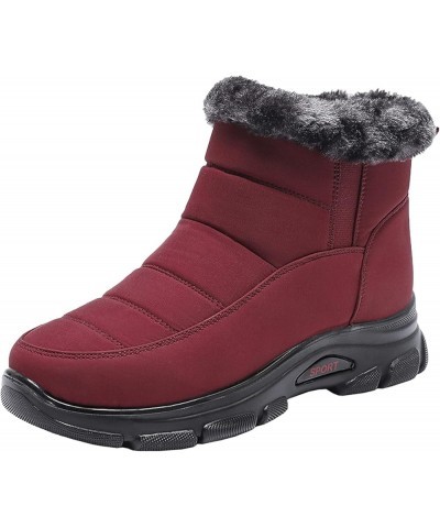 Snow Boots Womens Winter Ankle Boots Couples Mens Womens Boots Slip On Winter Flat Splashing Plus Velvet Warm Short Snow Snow...