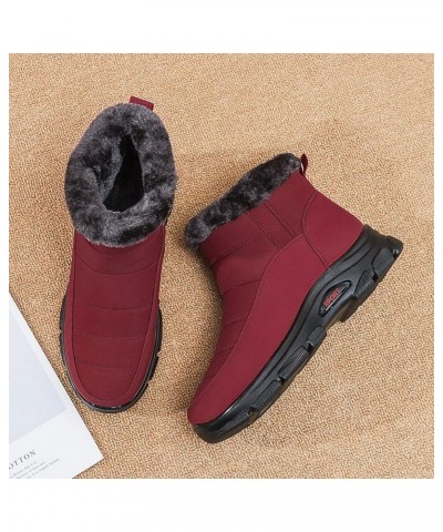 Snow Boots Womens Winter Ankle Boots Couples Mens Womens Boots Slip On Winter Flat Splashing Plus Velvet Warm Short Snow Snow...