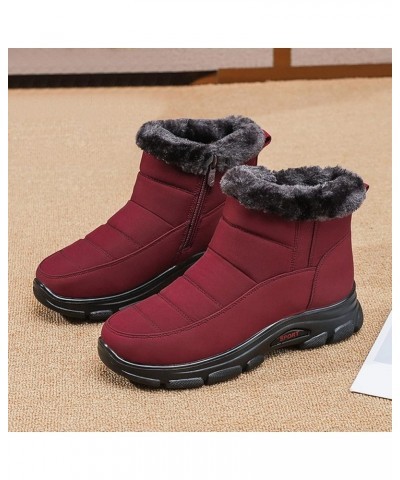 Snow Boots Womens Winter Ankle Boots Couples Mens Womens Boots Slip On Winter Flat Splashing Plus Velvet Warm Short Snow Snow...