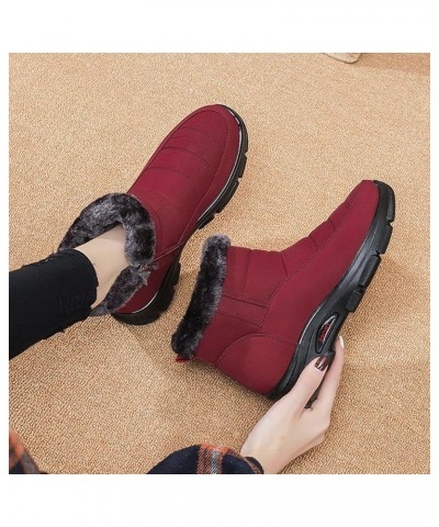 Snow Boots Womens Winter Ankle Boots Couples Mens Womens Boots Slip On Winter Flat Splashing Plus Velvet Warm Short Snow Snow...