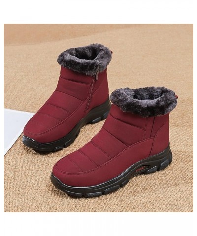 Snow Boots Womens Winter Ankle Boots Couples Mens Womens Boots Slip On Winter Flat Splashing Plus Velvet Warm Short Snow Snow...