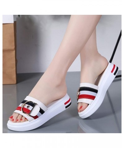 Summer Sandals Women Slippers Flat Shoes Women Genuine Leather Beach Sandals Ladies Luxury Belt Platform Slides Flip Flops Su...