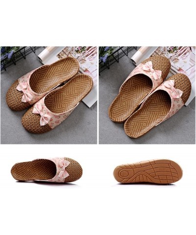 Linen Slippers Women's Summer Indoor Slippers Floral Slippers Home Shoes Indoor/Outdoor Non-Slip Lightweight, Suitable for Wo...