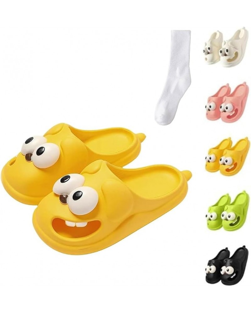 Kissing Slides, Love Pups Slides, Tongue Kissing Slippers, 3D Big Eye Dog Fun Cartoon Package Head Eva Slippers Yellow $9.59 ...