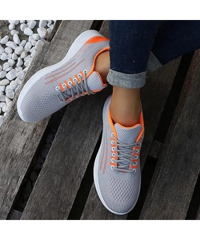 Breathable Mesh Sneakers for Women Ladies Wedge Fashion Casual slip on Soft Sole shoes Non Slip Arch Support (Grey, 8.5) 8 Gr...