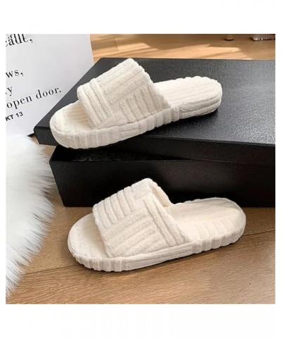 Women's Solid Color Platform Slippers, Terry Cloth Open Toe Slippers, Womens Terry Towelling Slider Slippers 39 Green $16.23 ...