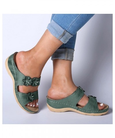 Wide Width Sandals for Women Orthotic Flip Flops with Arch Support Thong Style Slippers Walking Sandals Comfy Shoes Green $14...