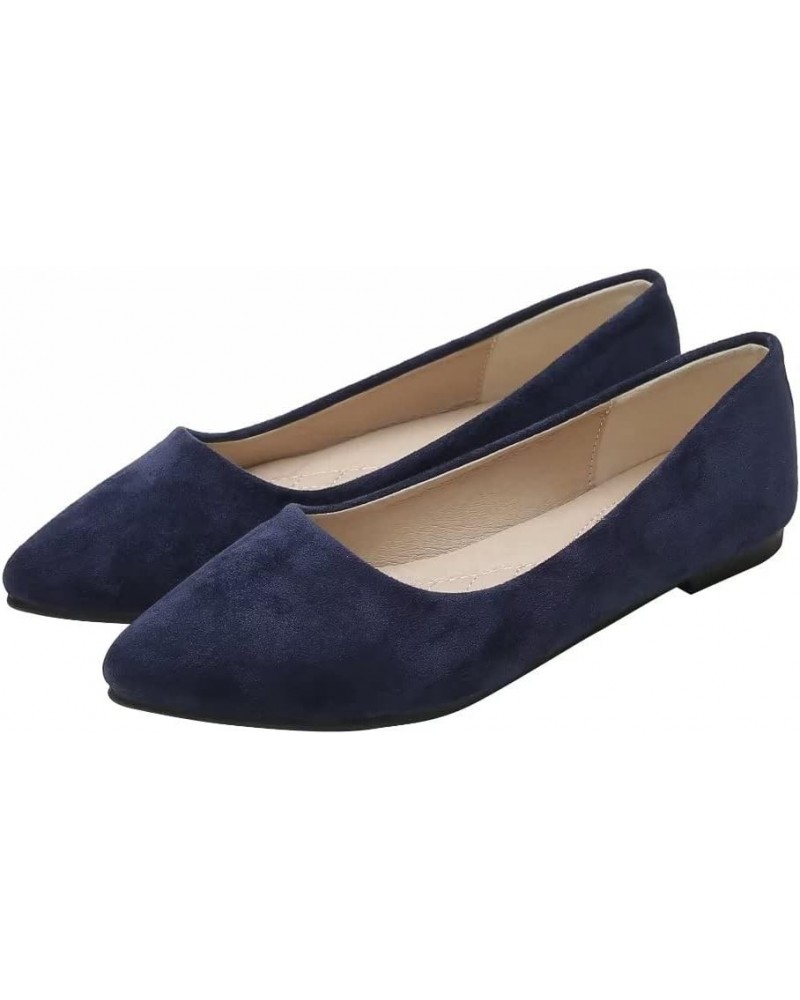 Women's Flats Fashion Slip On Ballet Shoes Comfortable Dress Flats Upgrade Blue $11.20 Flats