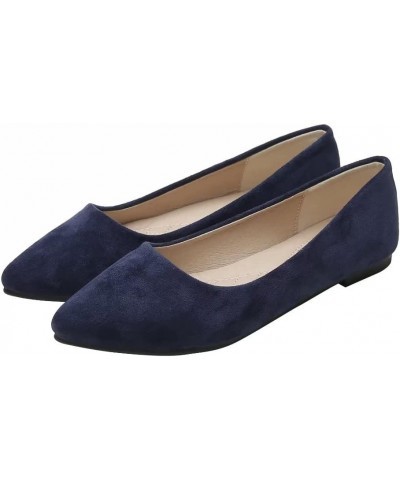 Women's Flats Fashion Slip On Ballet Shoes Comfortable Dress Flats Upgrade Blue $11.20 Flats