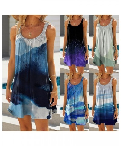 Sundresses for Women 2024 Casual Loose Fit Sleeveless Ruffle Tie Dye Printed Boho Short Tank Mini Dress Flowy Beach Sundress ...