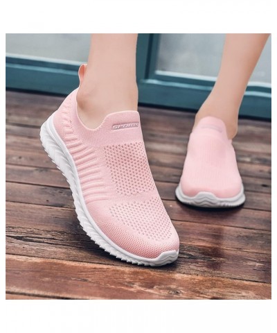 Woman Sneakers, Women's Shaking Shoes Mesh Flying Woven Breathable Casual Sports Shoes Z 13-pink $15.12 Athletic Shoes