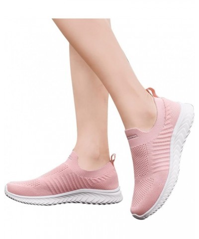 Woman Sneakers, Women's Shaking Shoes Mesh Flying Woven Breathable Casual Sports Shoes Z 13-pink $15.12 Athletic Shoes