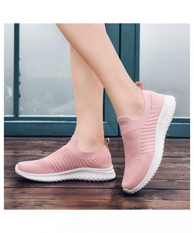 Woman Sneakers, Women's Shaking Shoes Mesh Flying Woven Breathable Casual Sports Shoes Z 13-pink $15.12 Athletic Shoes