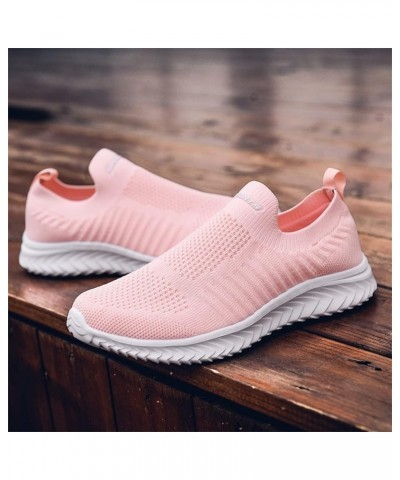 Woman Sneakers, Women's Shaking Shoes Mesh Flying Woven Breathable Casual Sports Shoes Z 13-pink $15.12 Athletic Shoes