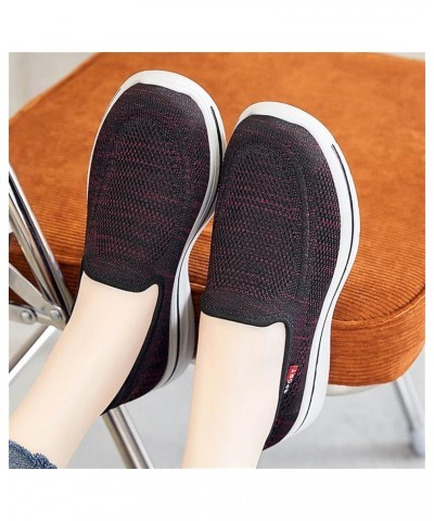 Fashion Summer Autumn Women Sports Shoes Flat Lightweight Mesh Solid Color Slip On Womens 574v2 Sneaker Red $13.13 Boots