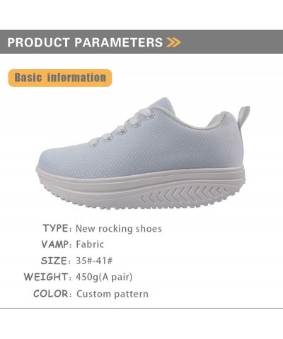 Cool High Platform Women's Toning Fitness Walking Shoes Sport Sneaker Pattern-10 $21.50 Fashion Sneakers