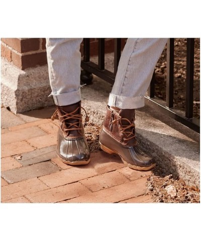 Women's Saltwater Leather Camo Snow Boot Tan/Dk Brown $19.97 Boots