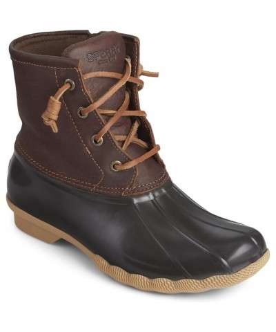 Women's Saltwater Leather Camo Snow Boot Tan/Dk Brown $19.97 Boots