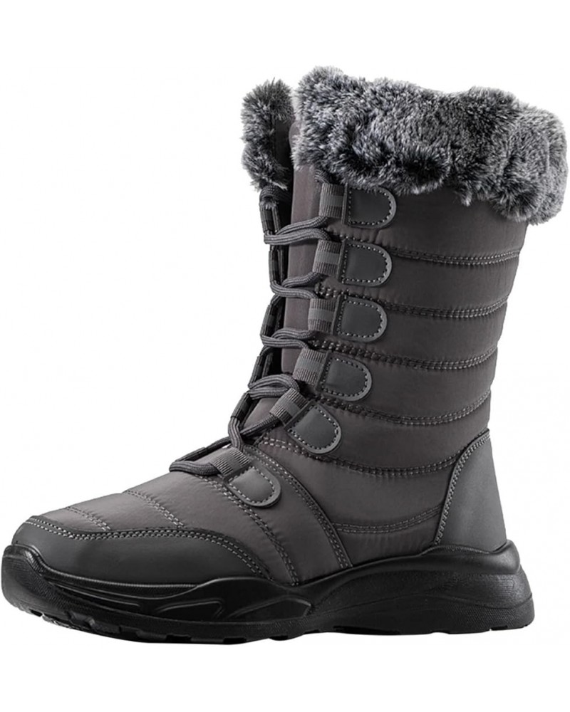 Long Winter Boots for Women 2023 Trendy Snow Boots Waterproof Women Women's Leather Winter Ankle Boots Women Brown Boots Outd...