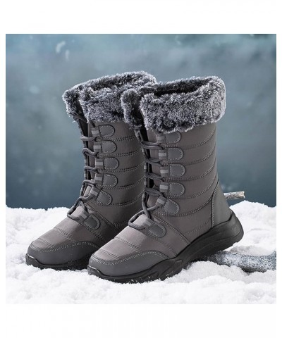 Long Winter Boots for Women 2023 Trendy Snow Boots Waterproof Women Women's Leather Winter Ankle Boots Women Brown Boots Outd...