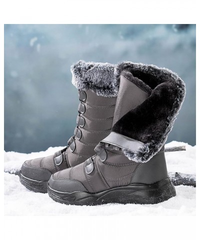 Long Winter Boots for Women 2023 Trendy Snow Boots Waterproof Women Women's Leather Winter Ankle Boots Women Brown Boots Outd...