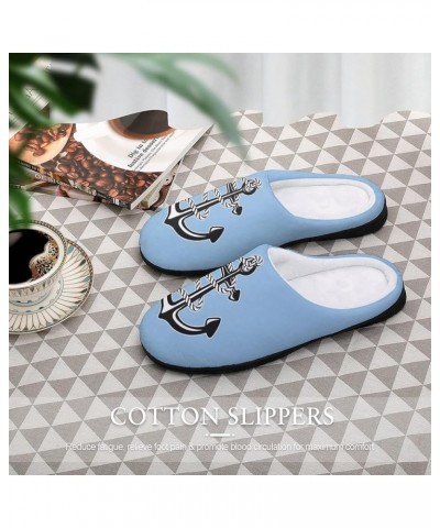 Naval Anchor Women's Cotton Slippers Memory Foam House Slippers Closed Toe Winter Warm Shoes 7-8（39-40) $17.94 Slippers