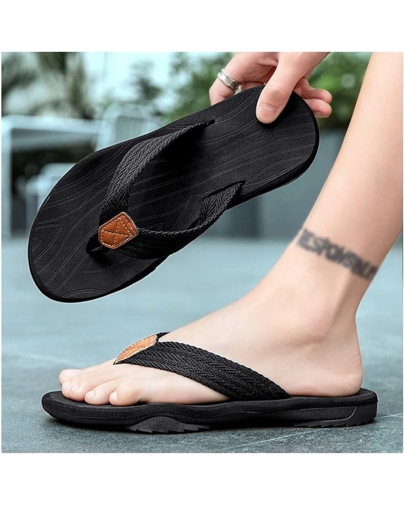 Flip-Flops Men's Slippers Beach Non-Slip Slippers Open-Toed Soft Non-Slip Massage Shower Bathtub Gym Indoor Sandals Indoor an...