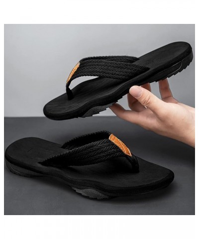 Flip-Flops Men's Slippers Beach Non-Slip Slippers Open-Toed Soft Non-Slip Massage Shower Bathtub Gym Indoor Sandals Indoor an...