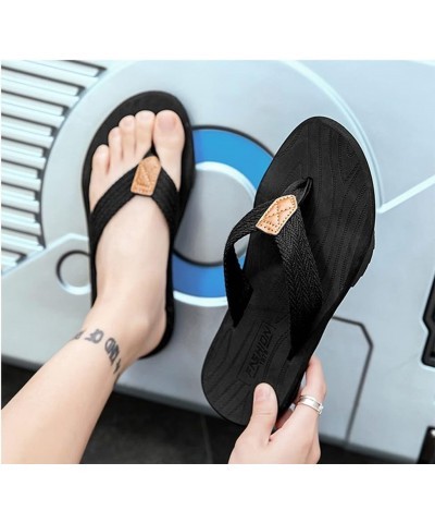 Flip-Flops Men's Slippers Beach Non-Slip Slippers Open-Toed Soft Non-Slip Massage Shower Bathtub Gym Indoor Sandals Indoor an...