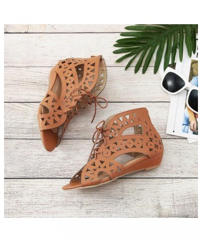 Nude Sandals Dress Sandals Womens Flats Wedge Sandals For Women Flats Black Sandals Women Dressy Wide Feet Brown 1 $15.74 San...