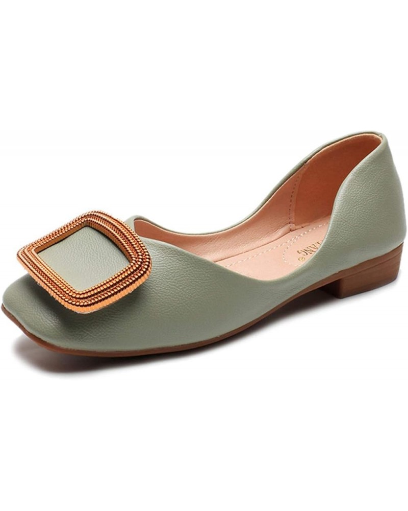 Ballet Flats for Women, Dolly Shoes Ladies Square Buckle Metal Flat Shoes Pumps Dress Up Ballerina Shoes,B,40 39 A $22.30 Flats