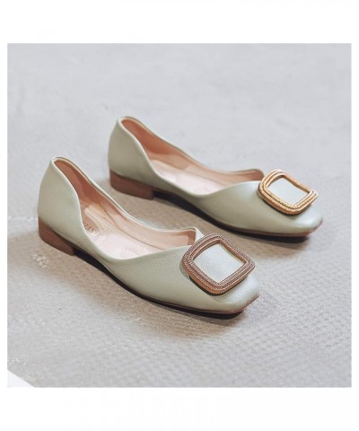 Ballet Flats for Women, Dolly Shoes Ladies Square Buckle Metal Flat Shoes Pumps Dress Up Ballerina Shoes,B,40 39 A $22.30 Flats