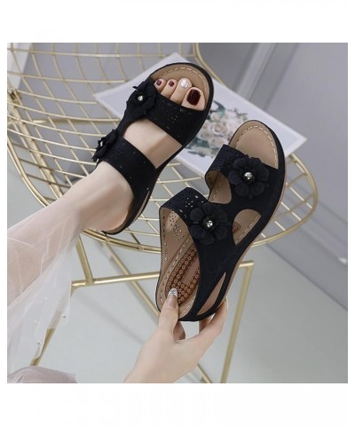 Plantar Fasciitis Sandals for Women Wide Width Orthopedic Sandal Wedges for Women Women Shoes Sandals Womens Silver Heels Sli...