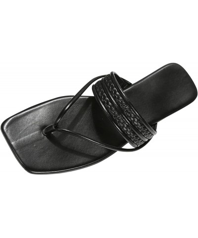 Womens Beach Slippers Cross Belt Slip On Flat Flip Flops summer shoes for women Leather sandals Z 14-black $23.84 Sandals