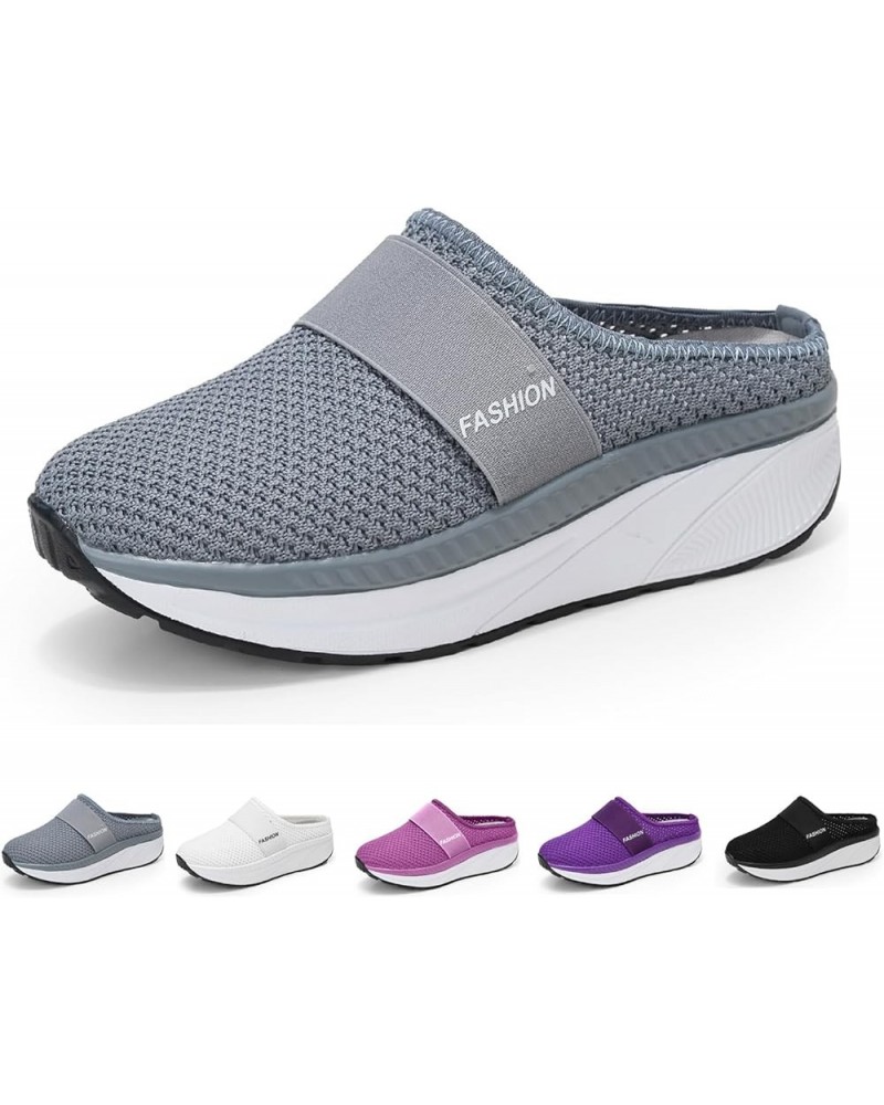 Women's Slip-On Mesh Orthopedic Walking Mules,Fashion Knit Breathable Anti-Slip with Arch Support Diabetic Platform Casual Wa...