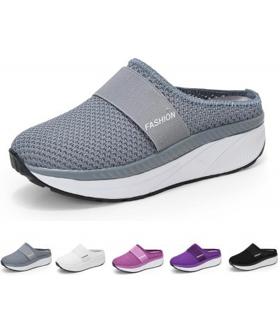 Women's Slip-On Mesh Orthopedic Walking Mules,Fashion Knit Breathable Anti-Slip with Arch Support Diabetic Platform Casual Wa...