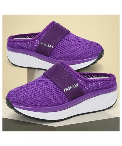 Women's Slip-On Mesh Orthopedic Walking Mules,Fashion Knit Breathable Anti-Slip with Arch Support Diabetic Platform Casual Wa...