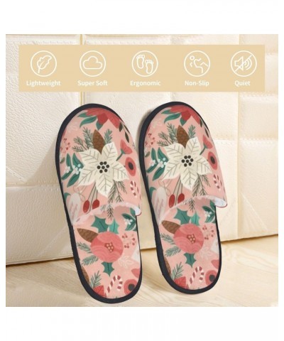 Non-Slip Furry Slipper For Men Women Nature Flower Plush House Slippers Indoor Bedroom Shoes $9.11 Slippers